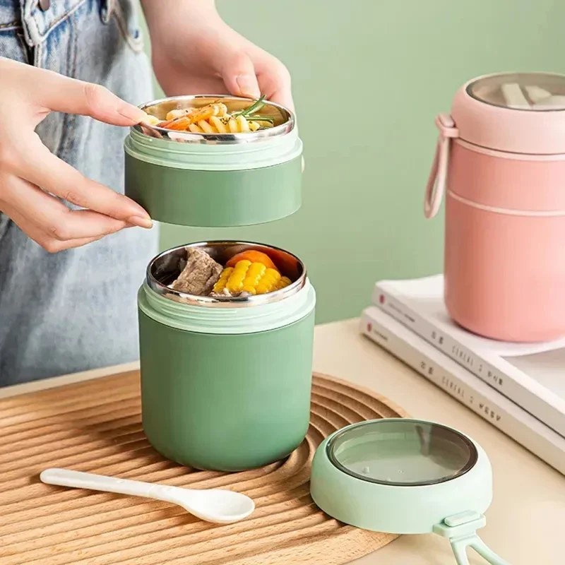Pot thermique alimentaire de 530ml/710ml, tasse à soupe isolée, conteneurs Thermos, boîte à déjeuner en acier inoxydable, garde au chaud pour les écoliers