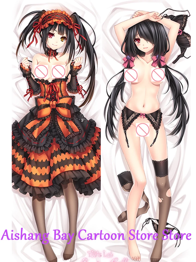 

Подушка Dakimakura Anime, наволочка DAL Tokisaki Kurumi с двусторонним принтом, украшение для тела в натуральную величину