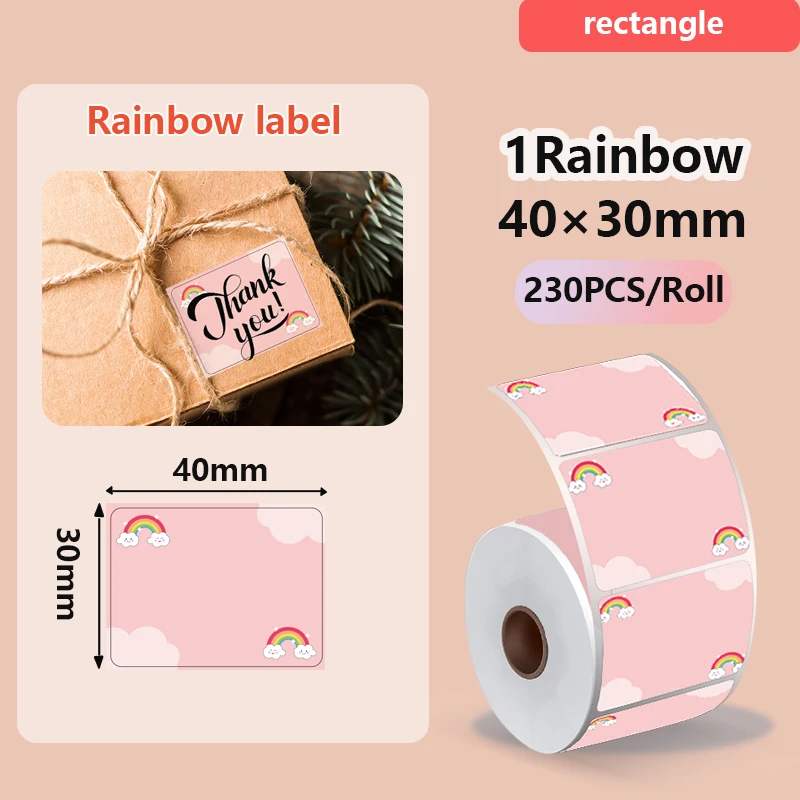 Phomemo Gradiënt zelfklevend label 50x50mm Geschikt voor M110 M220 M221 M120 DIY Logo Barcodelabel Geschikt voor E210 P50 DETONG P1