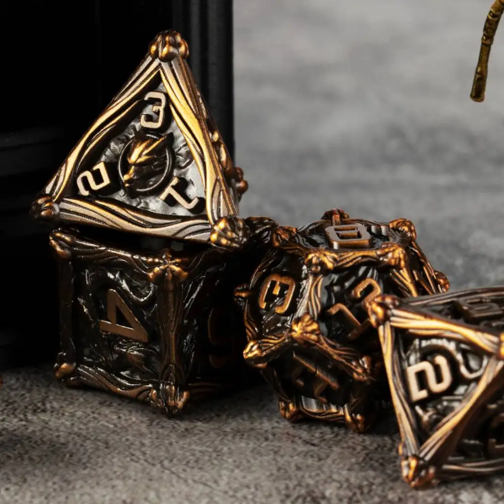 

Металлические DND Dice для Dungeon and Dragon D&D Многогранные игральные кости RPG D and D Dragon Dice Set Ролевые игры D20 D12 D10 D8 D6