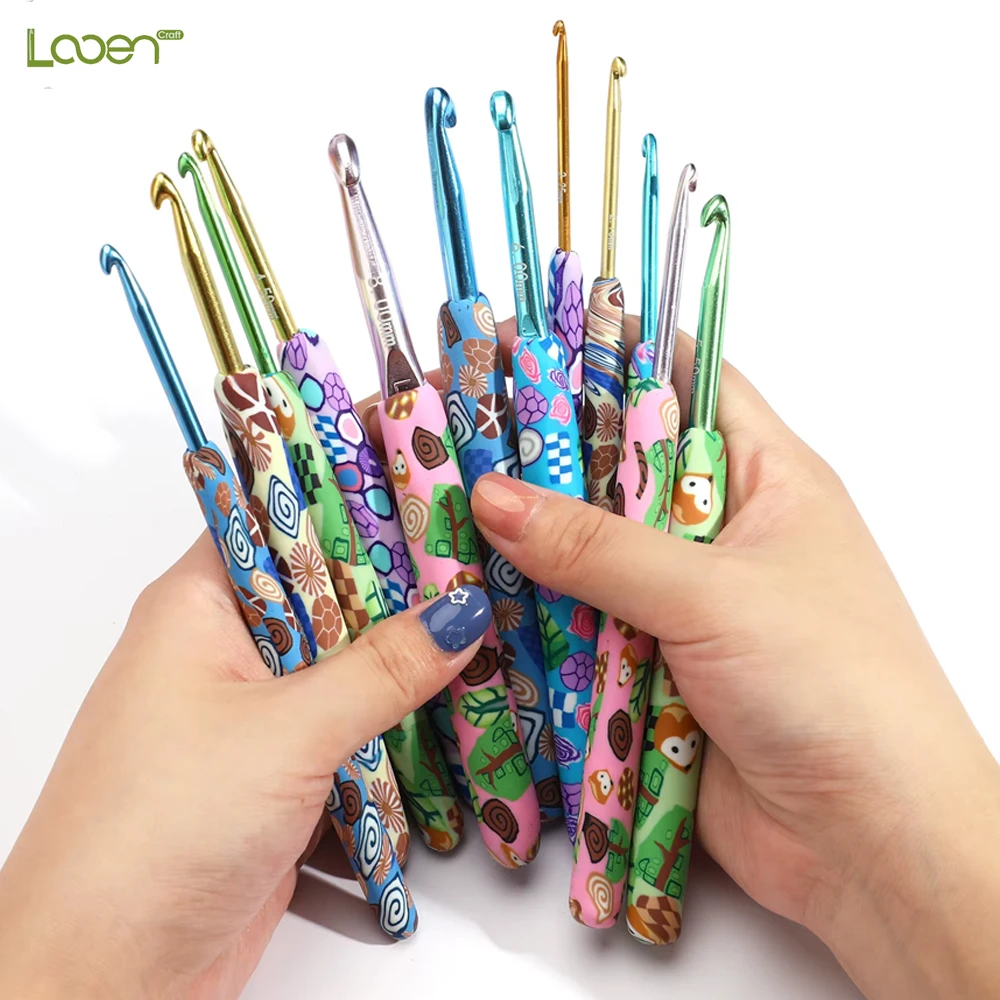 

New Animal Pattern Polymer Clay Crochet Hook DIY Knitting Needles2.25mm-8mm