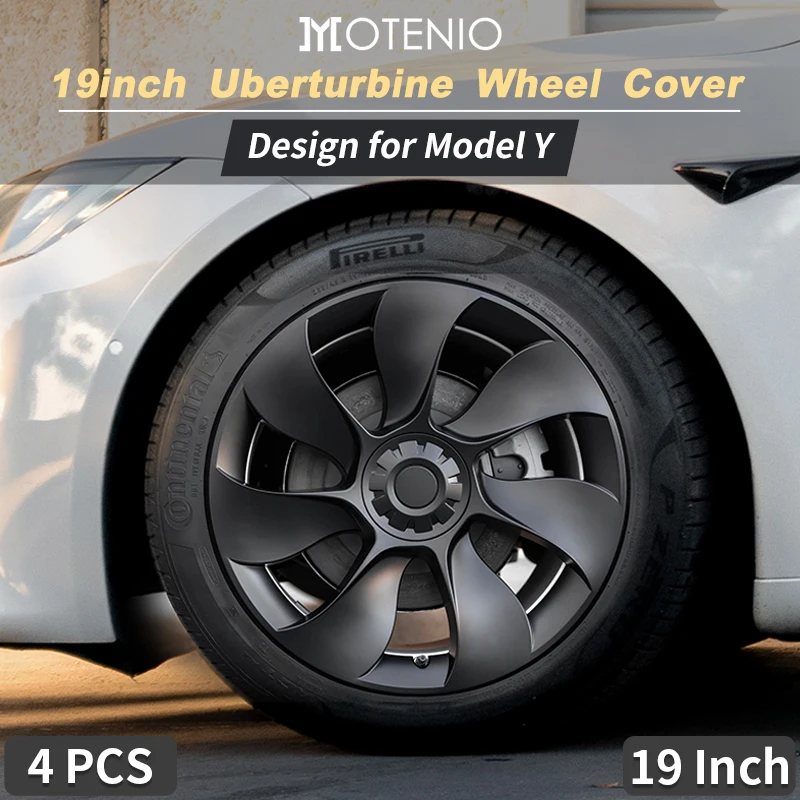 19 Inch Wheel Caps 4PCS Uberturbine Wheel Cover Performance Replacement Wheel Hub Cap Accessories For Tesla Model Y（2020-2024）