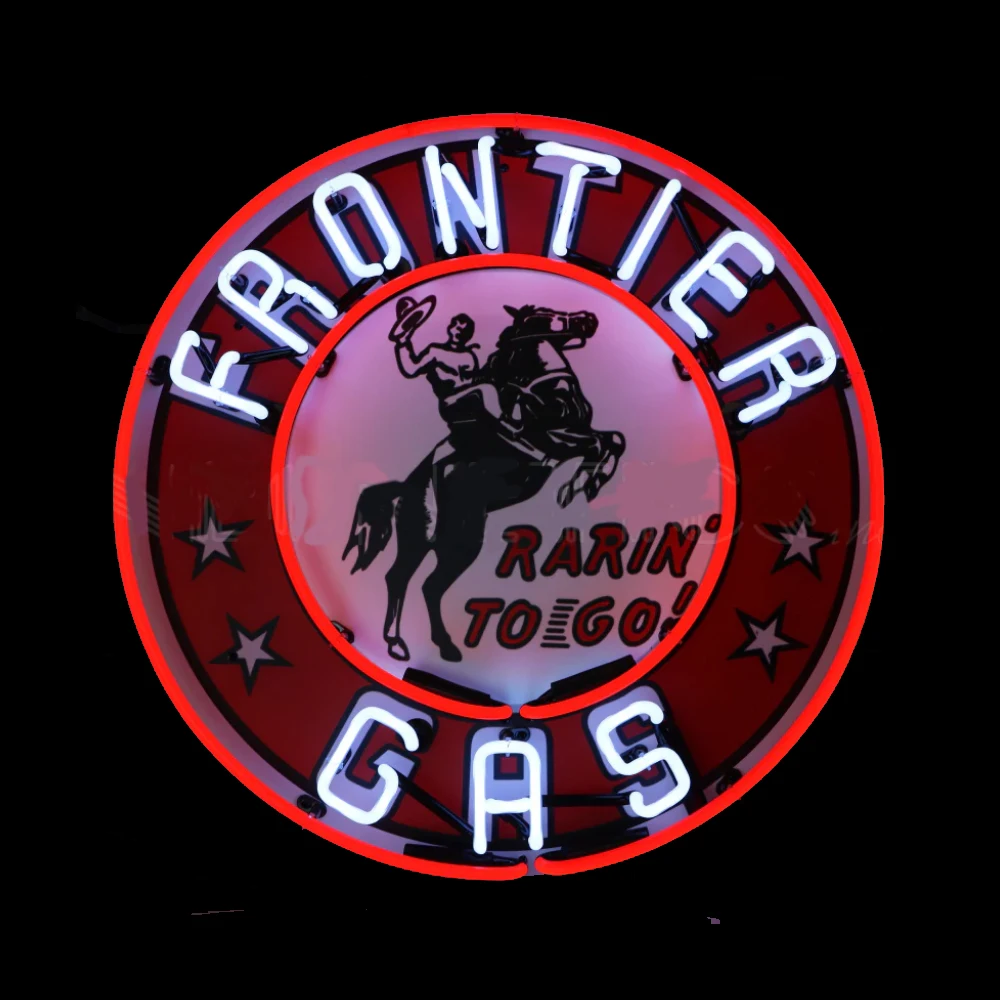 Frontier Gas Neon Sign Light Custom Handcraft Real Glass Tube Company Station Store Room Decoration Display Advertise 19