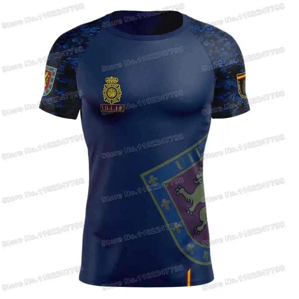 2023 VII UIP Valladolid National Police T Shirt Spain Strong Deer Outdoor Tech Shirts Men MTB Clothing Training Tops Fitness