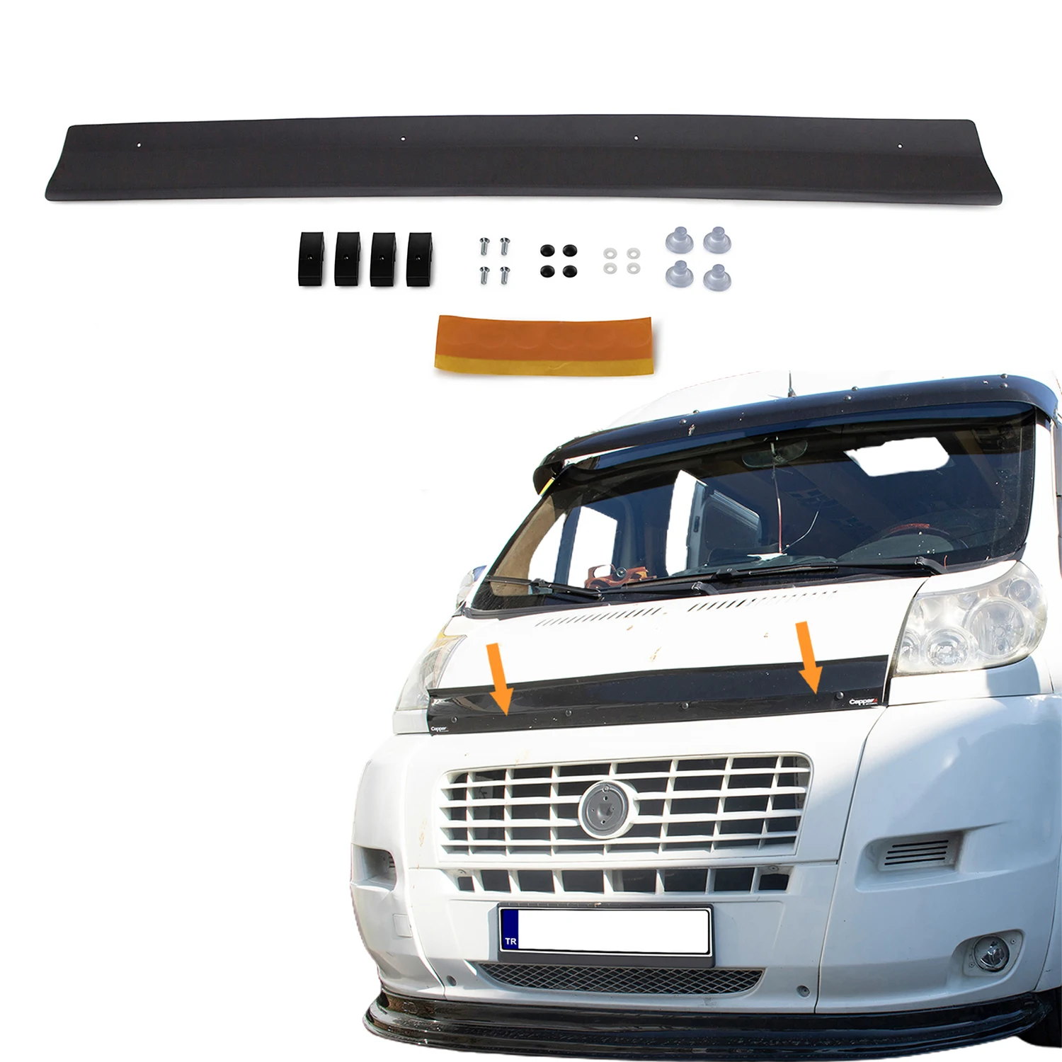 Hood Deflector Guard for Fiat Ducato (2006-2014) Bug Shield Bonnet Protector / 4 mm thickness and ultra-durable material