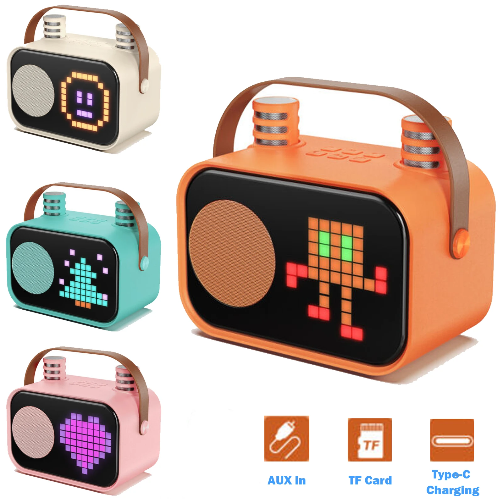 Bluetooth Speaker D58 Karaoke Machine Portable Speaker System with Wireless Microphones Home Family Singing Children's