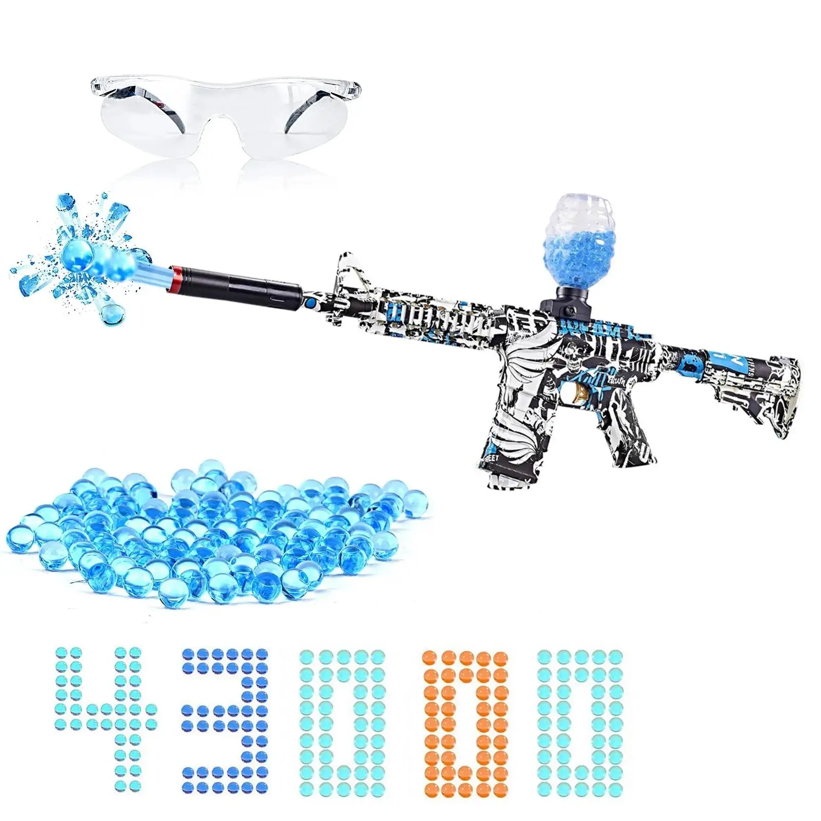 M416 Toy Gun With Gel Ball  Electric Automatic Continuous Fire  Splash Ball Toy Gun  Water Droplet Toy Gun Outdoor Game