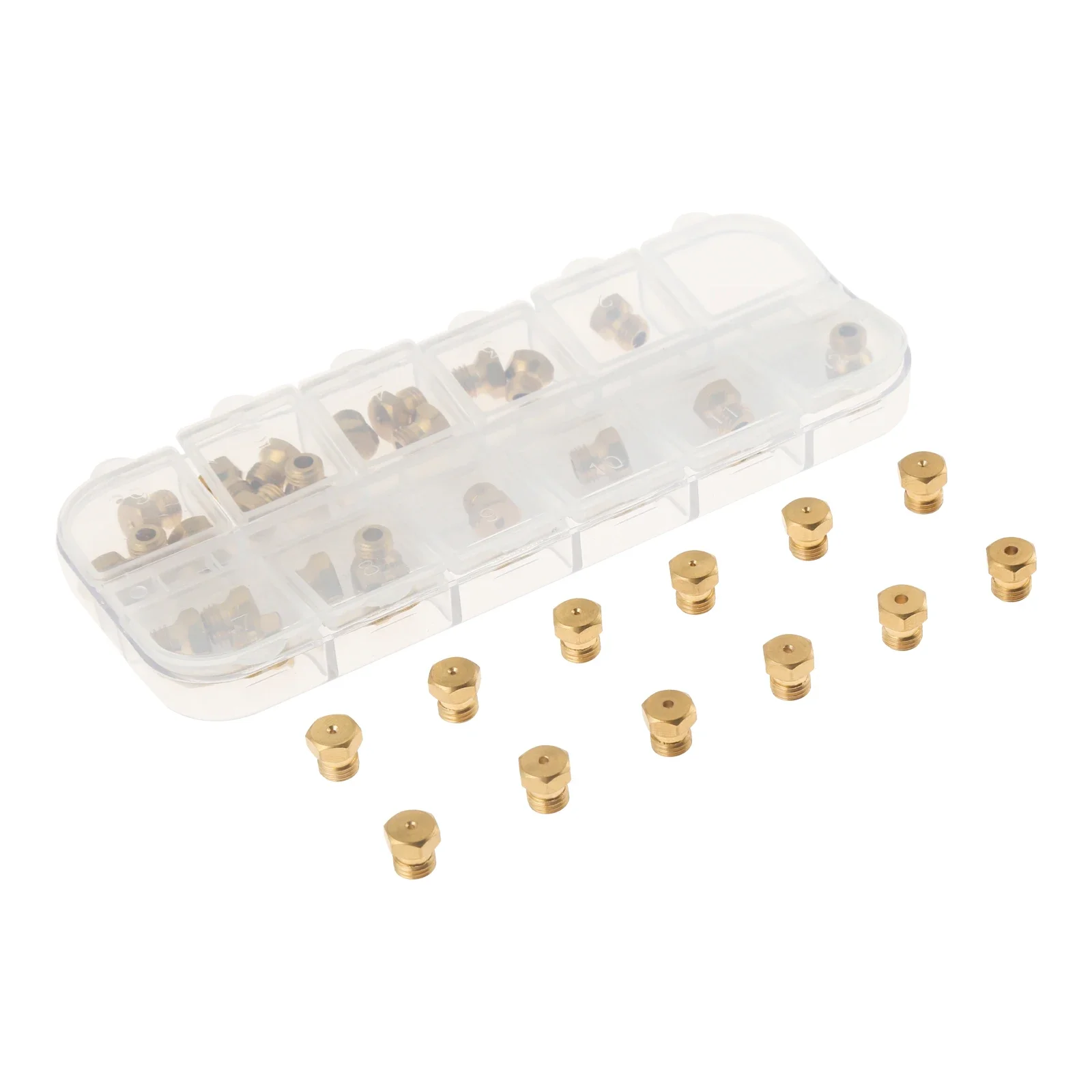 36Pc LP Propane Natural Gas Burner Jet Nozzle Replacement M6x0.75 mm Gas Spray Tip 0.3/0.4/0/7/0.8/0.9/1.0/1.1/1.2/1.5/1.7/1.9mm