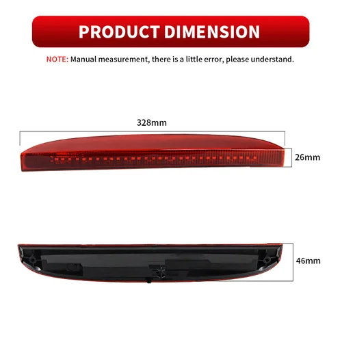 Imagen 2 del producto 1 unidad de luz LED de freno central de alto nivel con lente ahumada/roja para Renault Clio II 98-05 para Clio Mk III Hatchback/Box 05-12