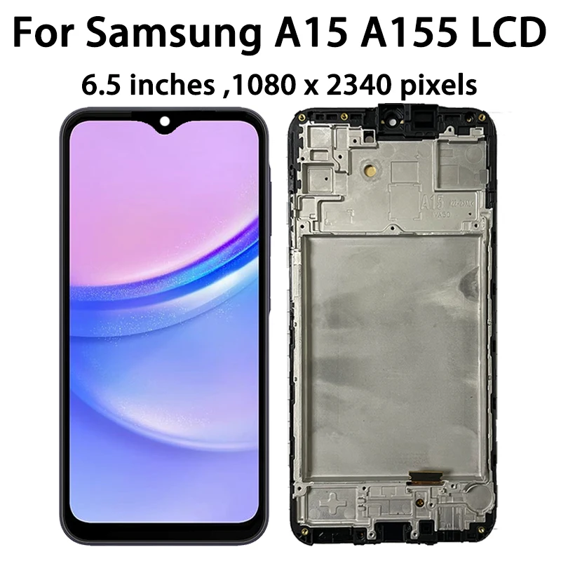 6.5“ Screen For Samsung A15 4G A155F A155M LCD Display Touch Screen Digitizer For Samsung A15 5G A156B A156E LCD With Frame