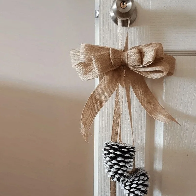 10M/Rolle 6mm-50mm Natürliches Jute-Band Vintage-Leinenband für DIY-Schleifen, Geschenkverpackungen, Hochzeits- und Weihnachtsdekoration – Detail 4