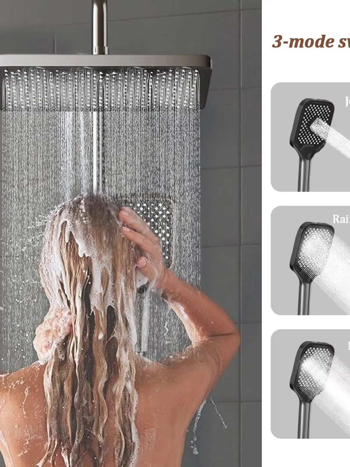 Badezimmer-Duschset, thermostatisches Regenduschsystem mit Handbrause, verstellbare Duschsäule, Verbrühschutz-Mischbatterie, komplettes Duscharmaturen-Set