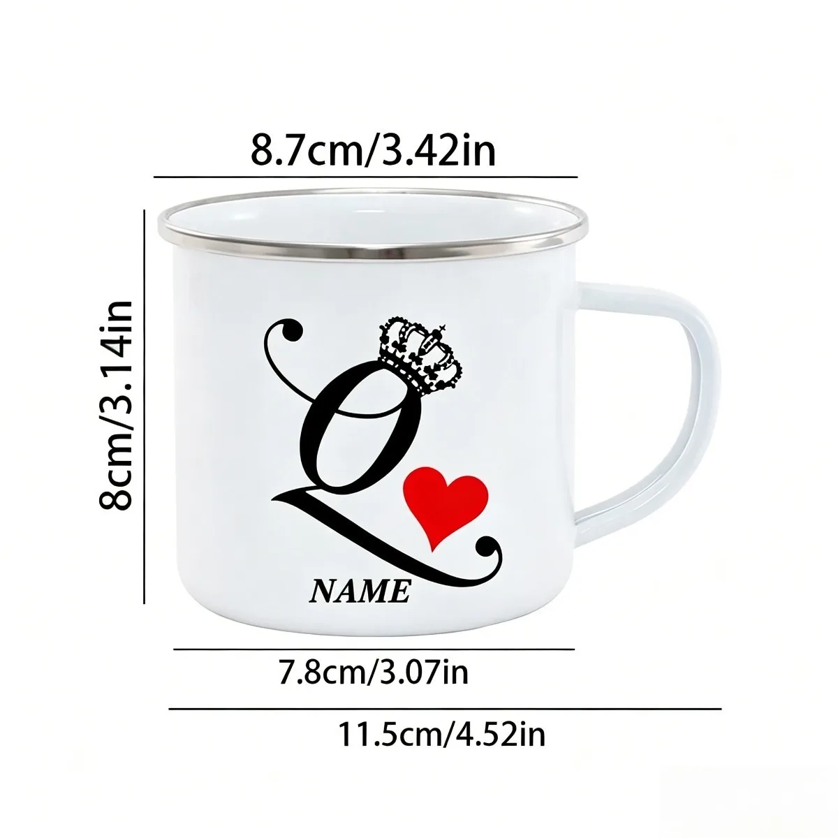 King Queen Enamel Mug Set Personalized Custom Name Couple Mugs Valentine's Day Wedding Anniversary Gift for Lovers,Christmas Gif