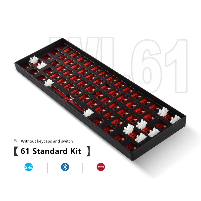 2022 Three Mode BT/Wireless/Wired DIY Keyboard Kits Hot Swap 60% Semi-Finished Wireless Mechanical Keyboard Case Set Kit