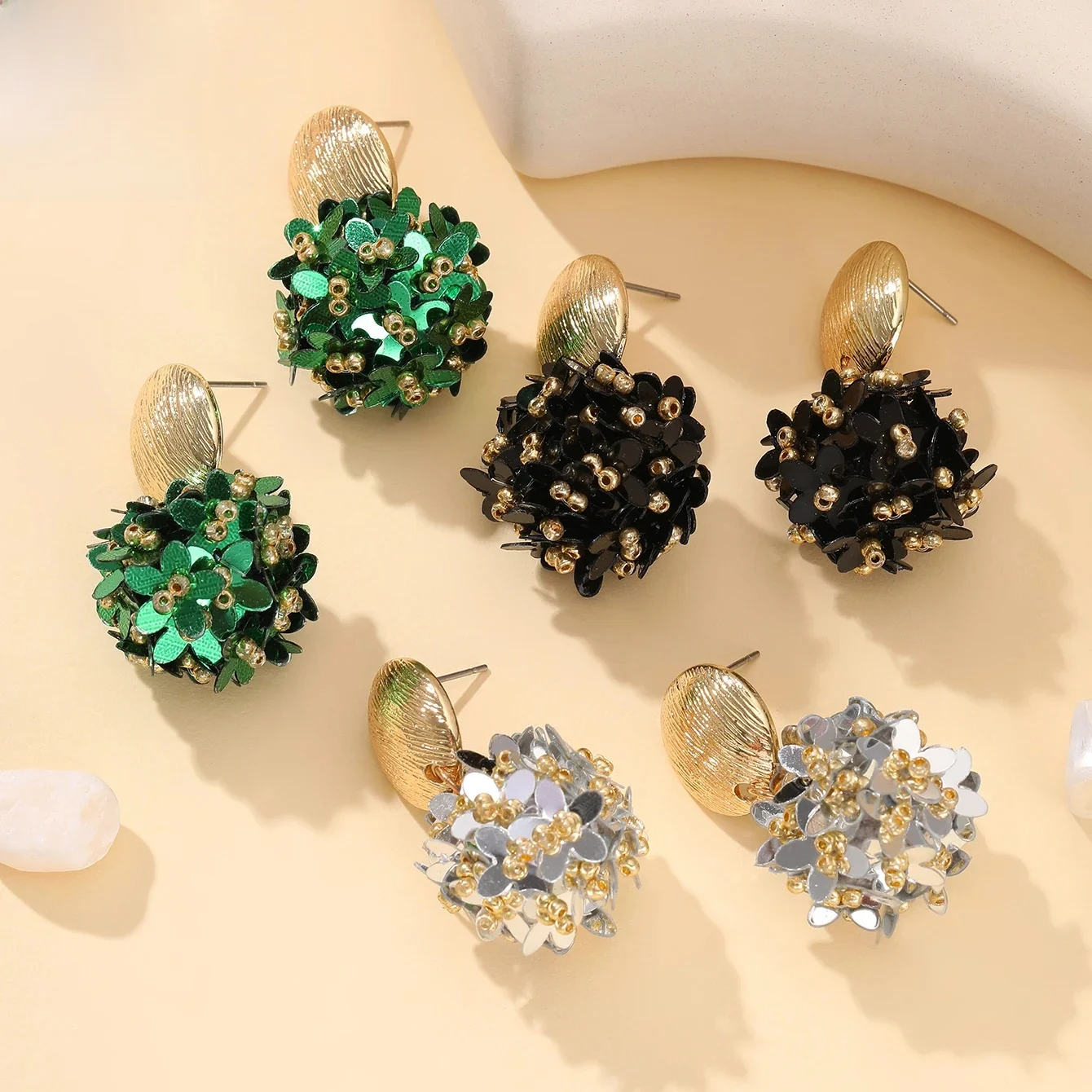 INKDEW Blütenblatt Perlen Große Runde Tropfen Ohrringe Für Frauen Lange Ohrringe Handgemachte Mode Schmuck Geschenk boho EA153