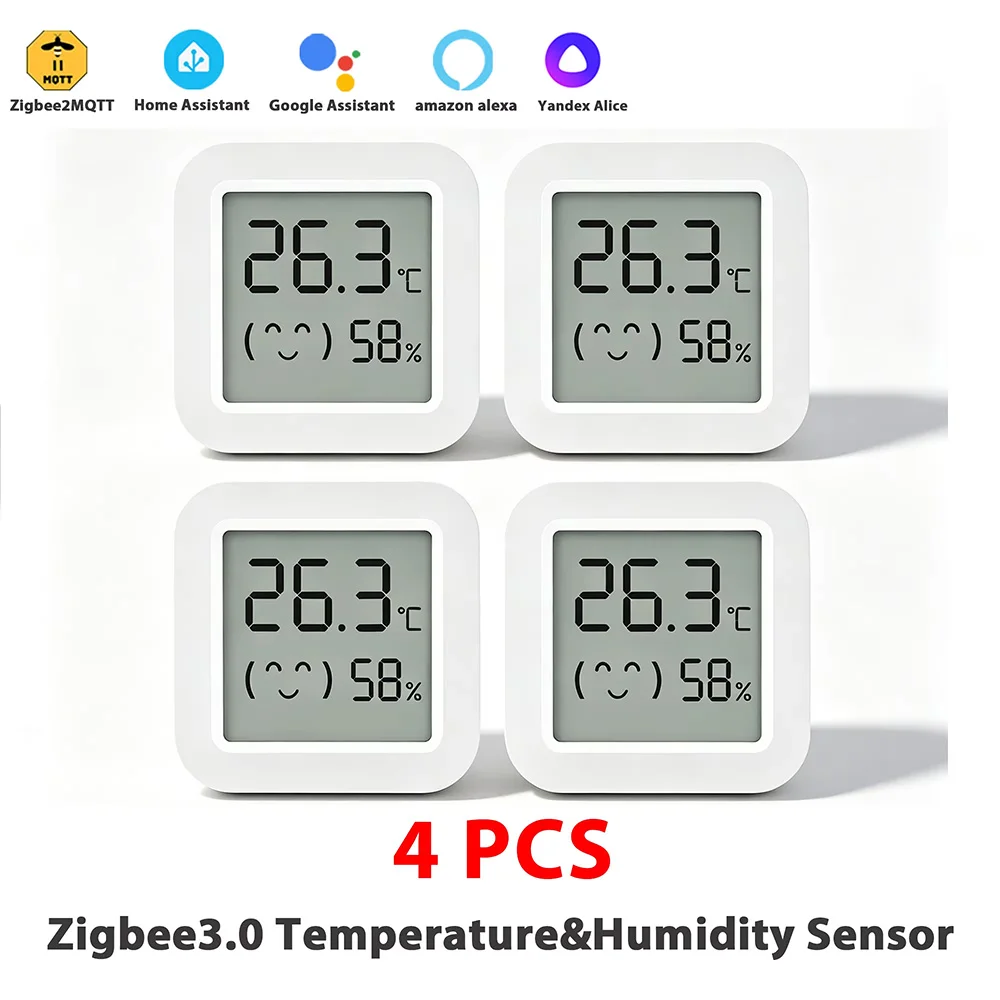 Zigbee 3.0 temperatuur- en vochtigheidssensor, bedienbaar via een app, met afstandsbediening, thermometer via Tuya Smart Life voor een slim huis, compatibel met Yandex Z2mQTT.