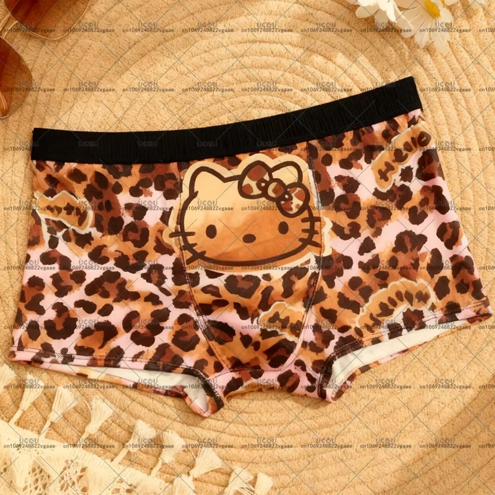 2026 الرجال الفتيات مرحبا كيتي KT هدية تنفس لينة الراحة سراويل داخلية للرجال السراويل سراويل زوجين ليوبارد الملابس الداخلية السروال جديد #5