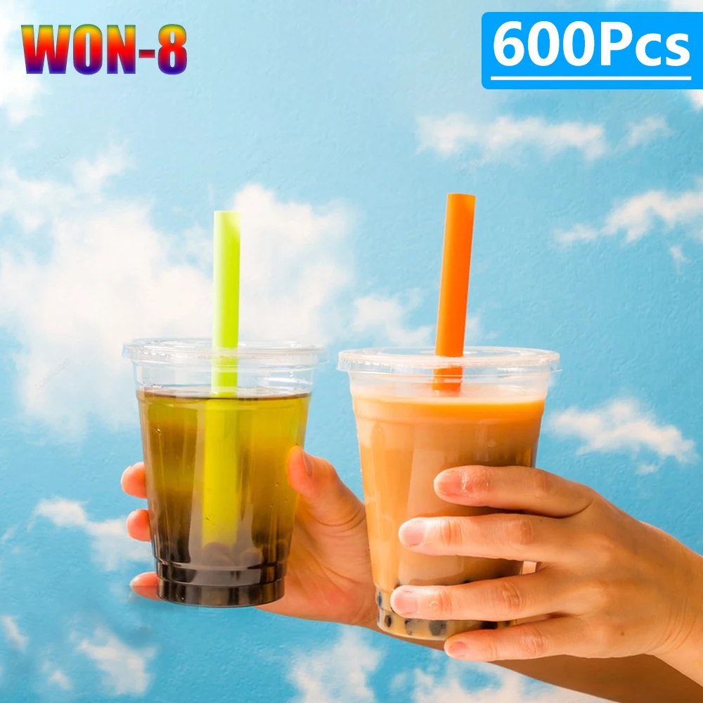 50-400Pcs Large Colorful Drinking Straws Bubble Tea Straw MilkTea Smoothies Milkshake Party Wedding Bar Home Pajitas Accessories