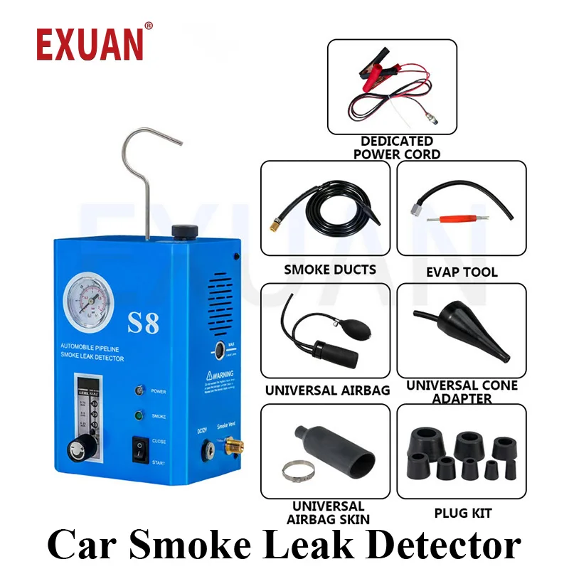 

12 В Автомобильный детектор утечки дыма,Автомобильный двигатель впуска и выхлопных труб диагностический детектор утечки,Анализатор неисправности детектор диагностический инструмент,для автомобилей / мотоциклов / внедор