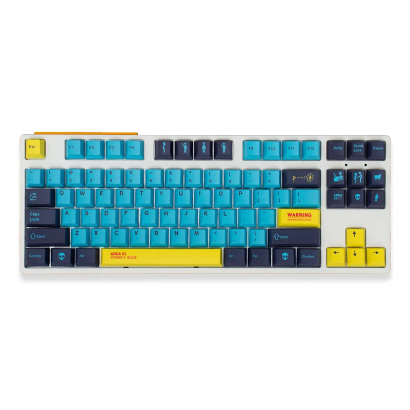 GBrosAlien-Clavier mécanique PBT Dye Pad Keycaps, aucun profil, commutateur MX, barre spatiale 1.75U 2U Shift 6.25U, 130 prédire