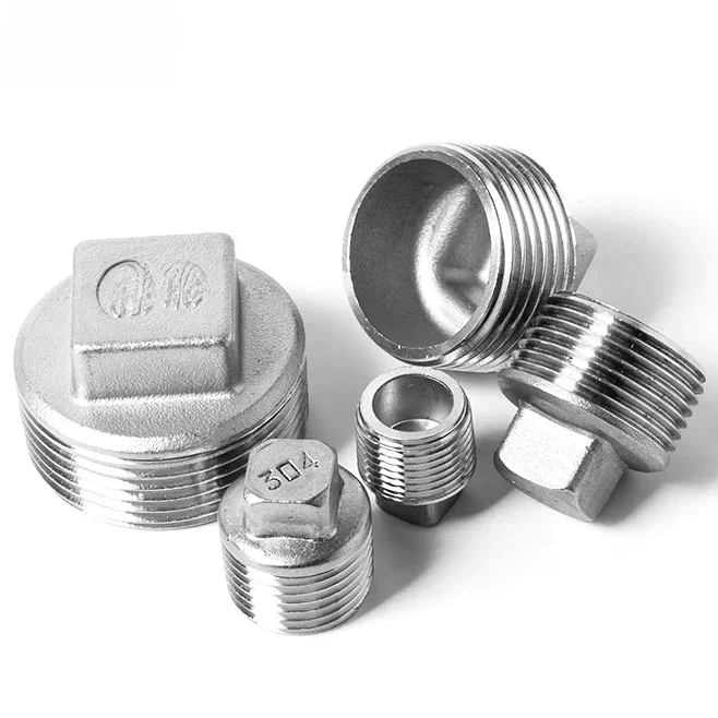 Bouchon fileté BSP mâle en acier inoxydable 304, 1/4" 3/8" 1/2" - 1,5" à tête carrée, bouchon d'eau fileté BSP et raccord pour tuyau