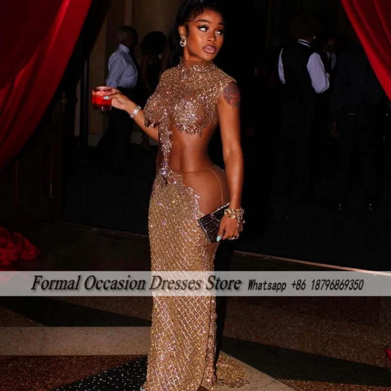 

Sexy Backless Prom Dresses 2025 Luxury Mermaid Sequin Party Dress For Women Backless vestidos de fiesta Customized