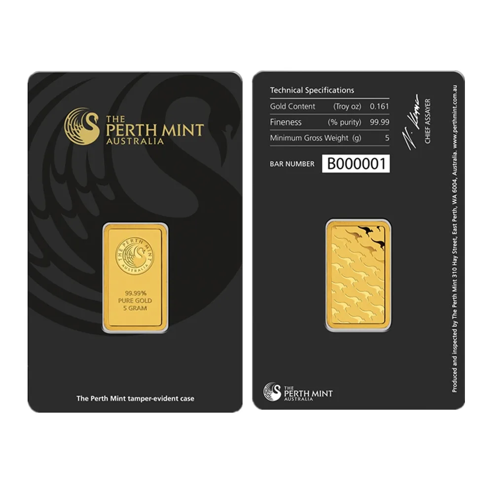 1 oz Australia Gold Bar Series Seal kemasan dengan independen nomor seri kuningan palsu Gold Block kerajinan koleksi hadiah