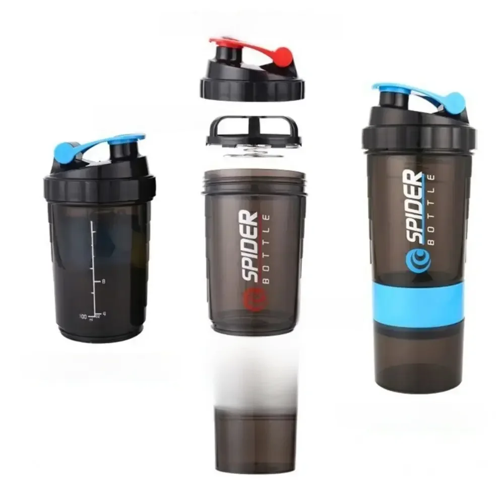 Copo Shaking de Três Camadas com Caixa de Pó, Shake Mixing Water Glass, Protein Powder, Fitness