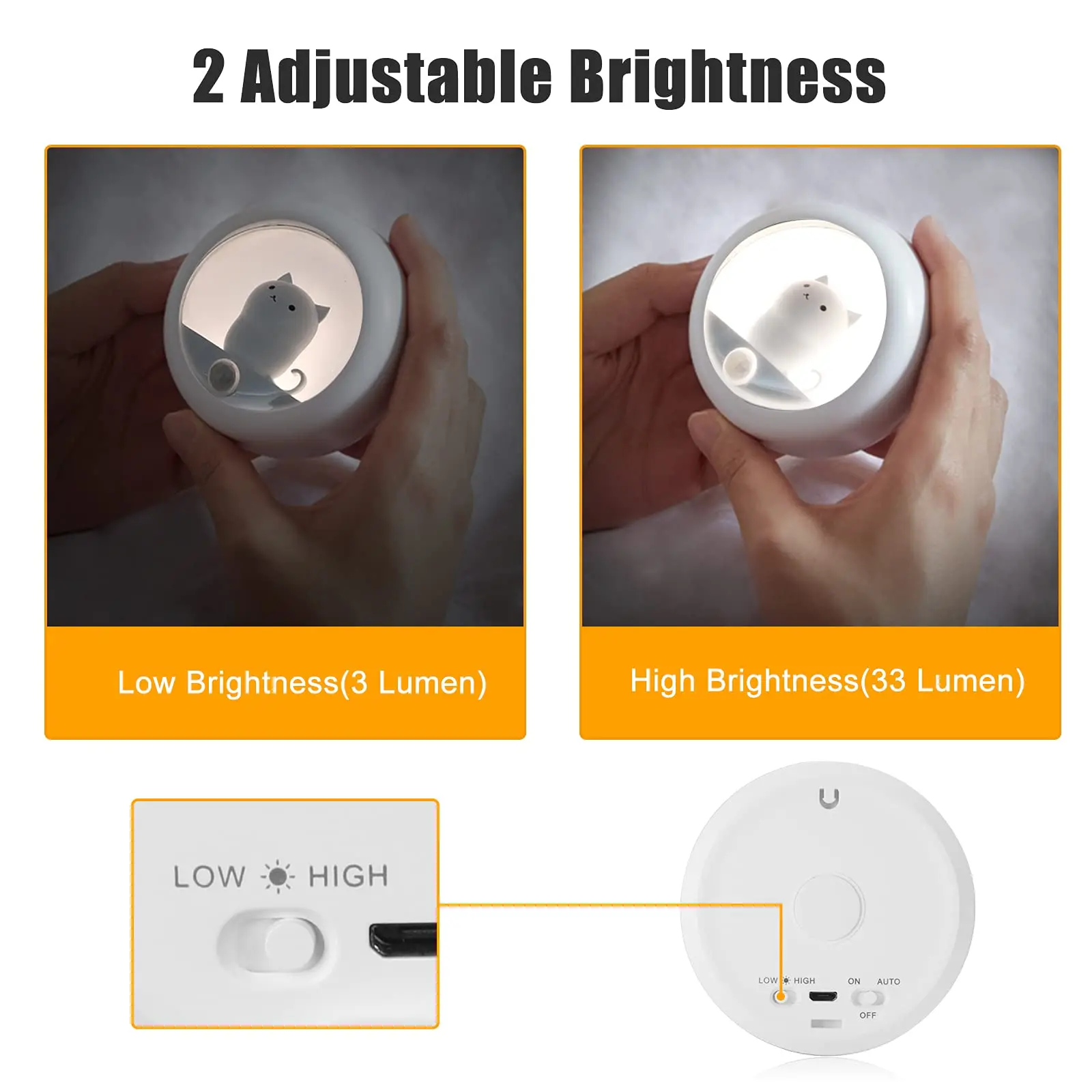 Imagem -03 - Led Sensor Luz Noturna Fofo Gato Atmosfera de Luz Usb Armário Lâmpada de Parede Iluminação de Casa Inteligente Enfeite de Quarto Novidades