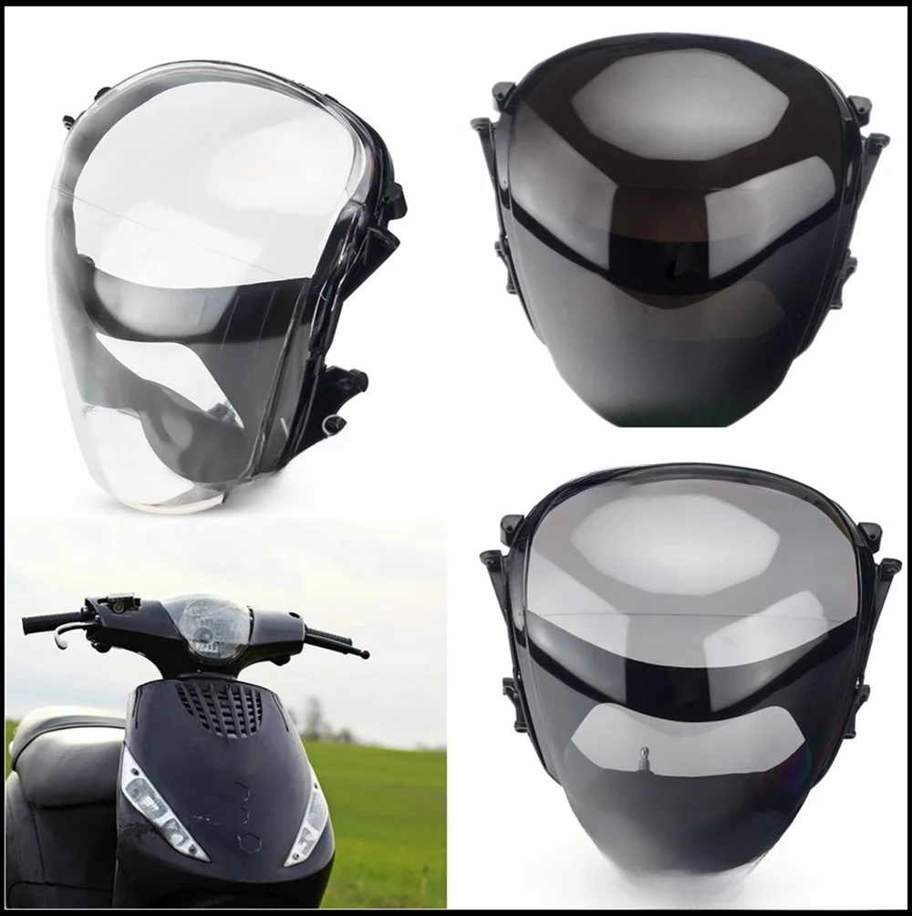 Szkło reflektora motocyklowego, plastikowa osłona lampy przedniej do Piaggio Zip 100 98 4T 50 2T AC TT DT Pigmentato Fast Rider 49 2T LC SP 4T — zdjęcie 2