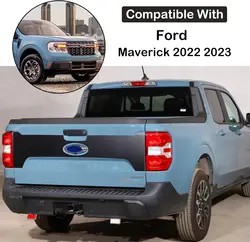 Car Tailgate Panel Logo Decoration Sticker For Ford Maverick 2022+ PVC Material Carbon Fiber Style Vinyl Appearance Modification