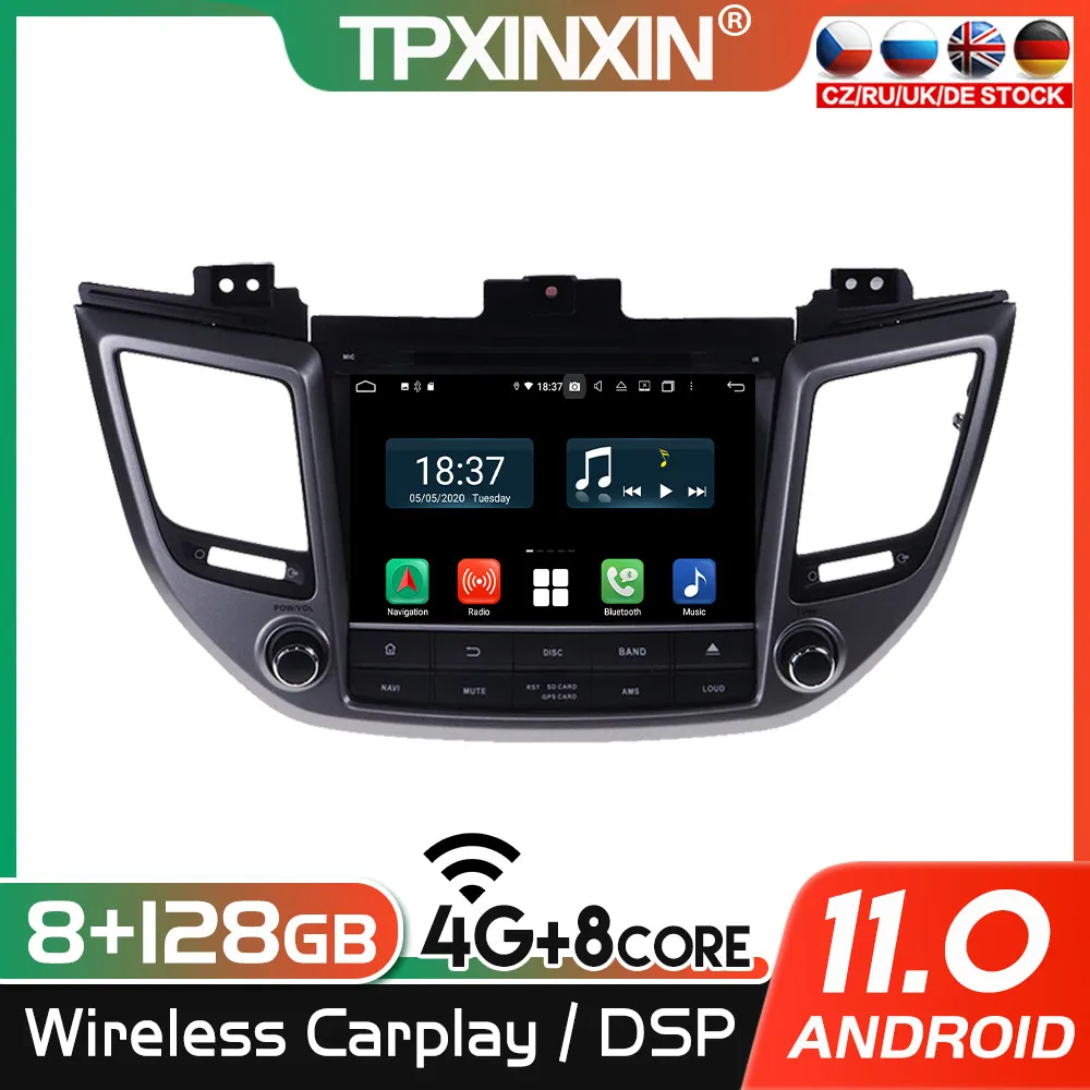 2 din Android 11 PX6 CarPlay For Hyundai Tucson 2014 2015 2016 2017 Car Auto Radio Multimedia DVD Player Navigation HeadUnit GPS