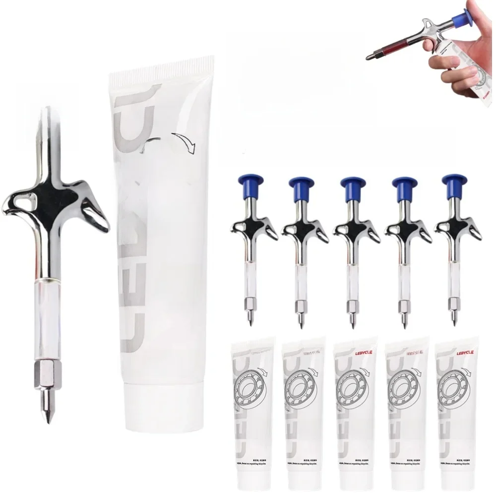 AliExpress NONE Bicycle Aluminum Grease Gun Aluminum Alloy MTB Bike Ball Bearing Hub Grease Syringe Bicycle Oil Lubricant Cycling Repair Tool