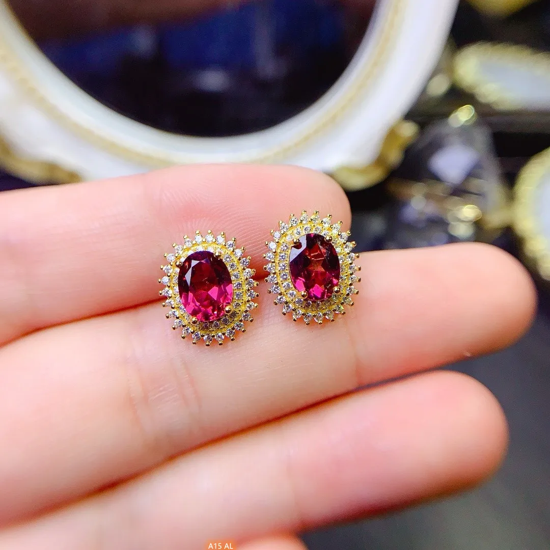 KJJEAXCMY غرامة مجوهرات 925 فضة أقحم المغنيسيوم الطبيعي الألومنيوم العقيق 6x8 مللي متر فتاة الأقراط الفاخرة لإرسال Girlfrieng #3