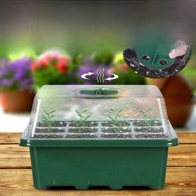 12 Cellen Gat Plastic Plantenpotten Kistplant Zaailing Potten Tuinieren Zaaibakken Gereedschap Hydrocultuur Kweeksysteem Binnenshuis - afbeelding 2