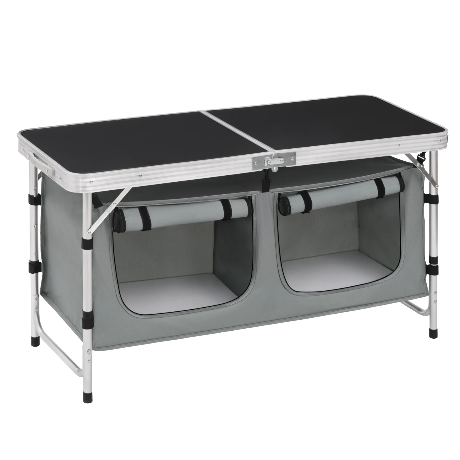 WOLTU Opvouwbare picknicktafel Aluminium koffertafel met opbergtas Kasten In hoogte verstelbare campingtafel voor tuinBBQ