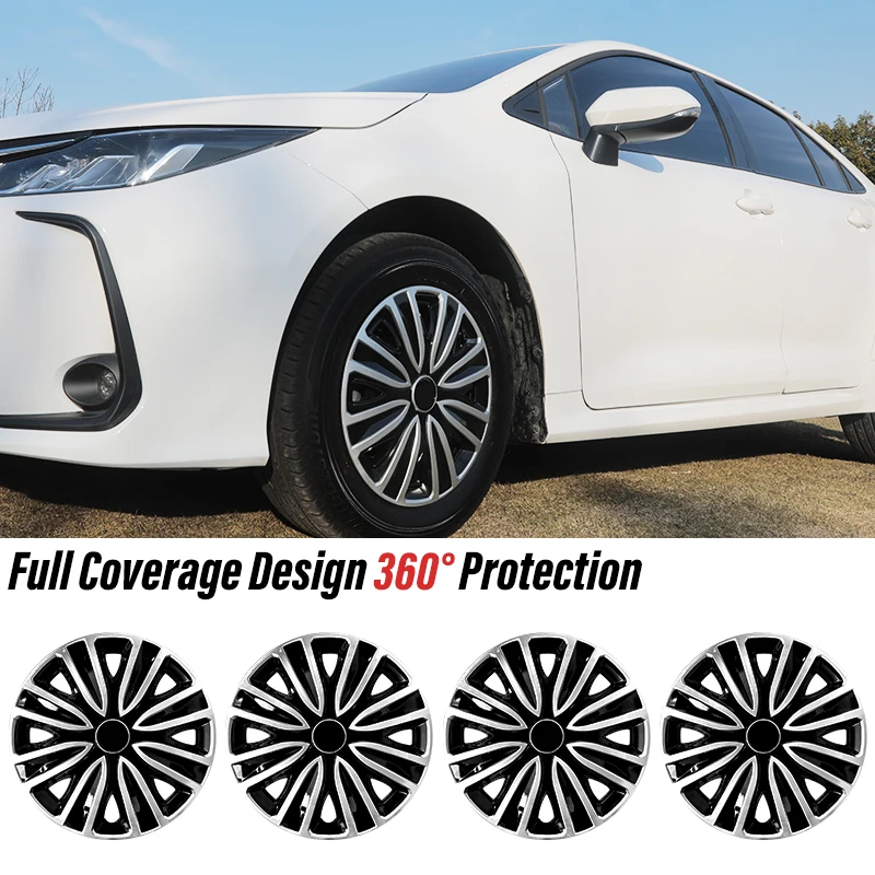 15inch Sword Style Hub Cap Cover for Iron Rim Wheel Cover Set of 4 Steel Wheel Cover Replacement Hubcap for R15 Tire