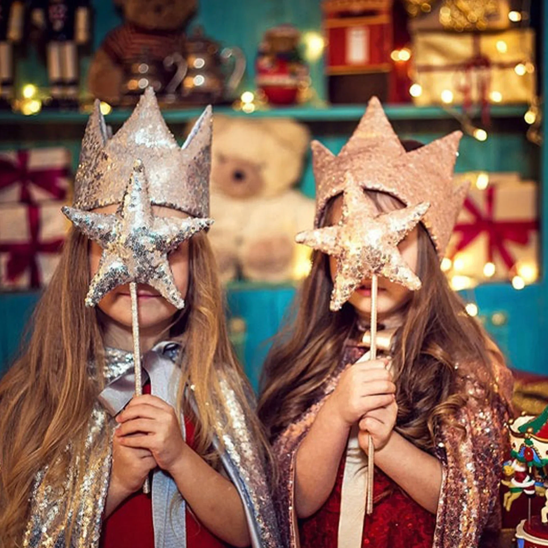 INS Baby Shower Girl Glitter różowa korona chłopiec czapeczki na imprezę urodzinową występ na scenie z pałąkiem na głowę Star Fairy Stick — zdjęcie 2