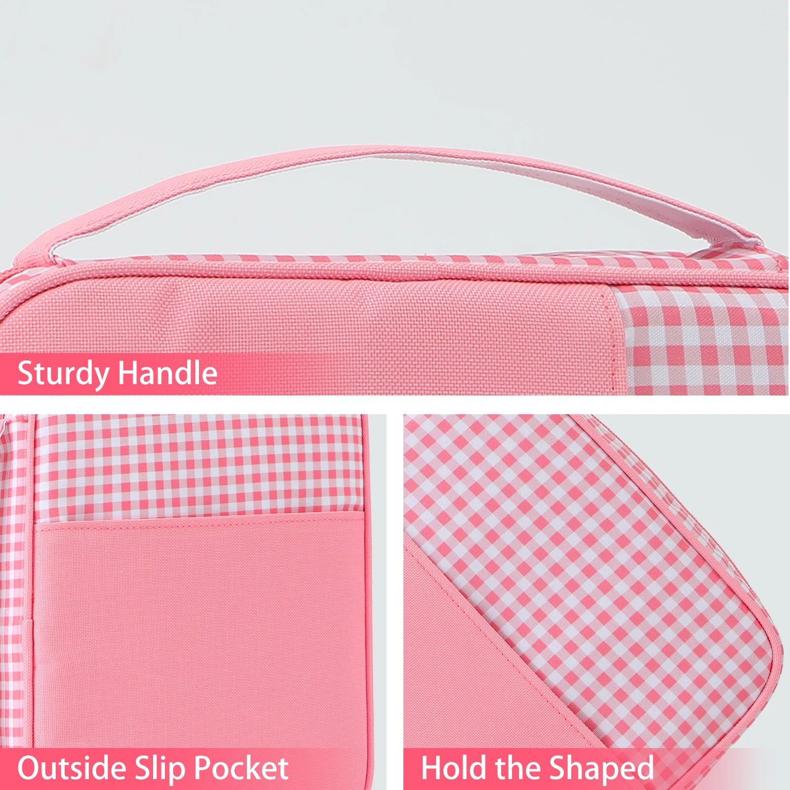 Plaid Bible Covers Book Bag With Handle Font Pocket For Women Girls Light Weight Best Gifts Teens Book Protective Carrier