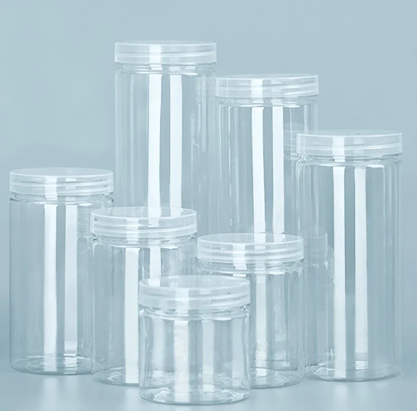 93-1100ml przezroczysty zamknięty zbiornik zamknięty słoik z pokrywką okrągłych puszek kosz w kształcie wiadra do przechowywania słoik na orzechy różne plastikowe butelki — zdjęcie 2