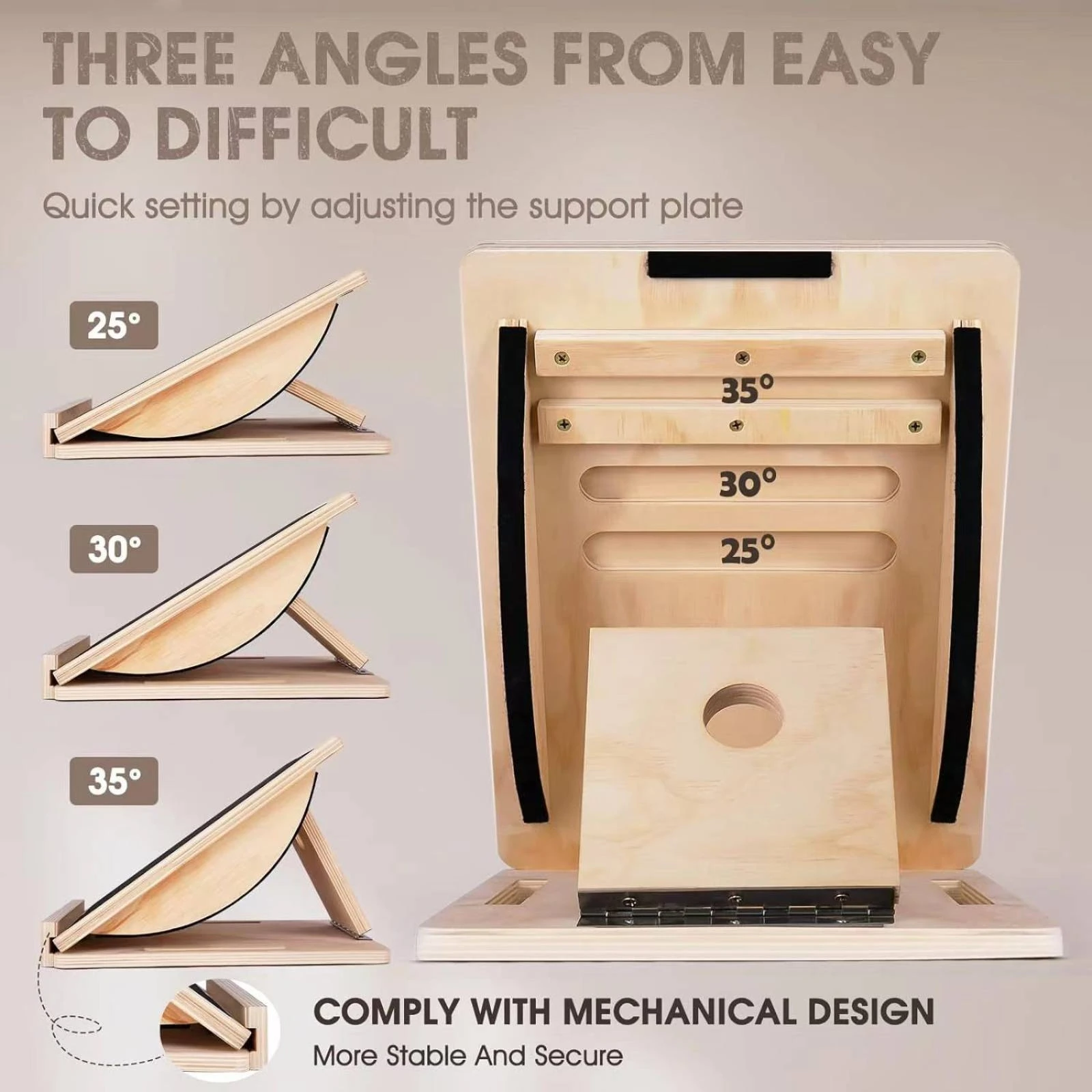 Stretching Board Slant Board Sturdy Wooden Incline Incline Calf Stretcher Stable Foot Balance Board Ankle Strengthener Exerciser