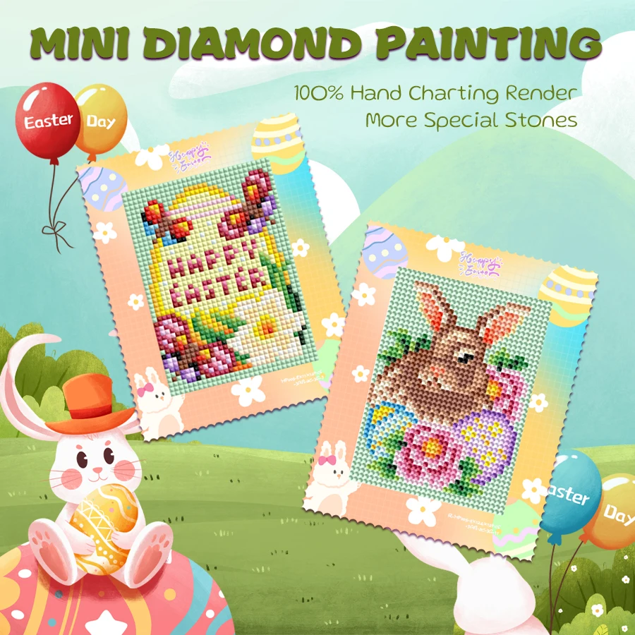 

Набор для мини-алмазной мозаики Ever Moment: Пасхальная тематика, маленький размер, 12 шт./компл., подарок на Пасху, MP005