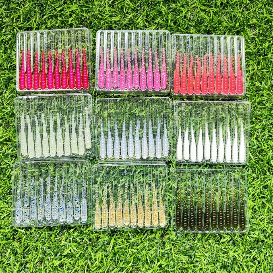 Swolfy Ajing Soft Fishing Lure Worm 3.5cm 0.3g Micro Ultra Rigs Jig Head Drop Shot Rock Silicon Freshwater — 2