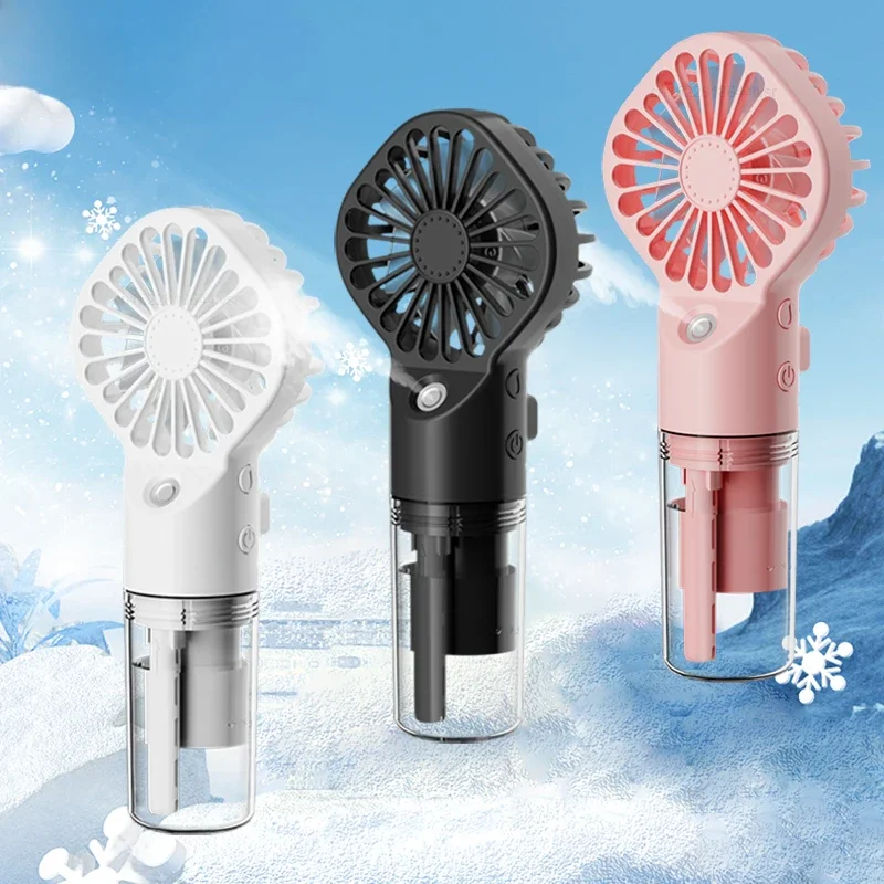 Tragbarer Luftbefeuchter-Ventilator, tragbarer Nebelventilator, tragbarer USB-Mini-Handventilator mit Wasserbefeuchter, wiederaufladbare Mini-USB-Handventilatoren