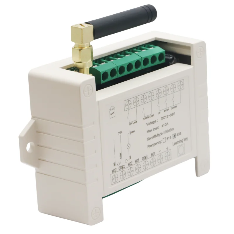Motor Remote Control Switch, 433Mhz Remote Control Relay Use for Car, Garage Doors, Window, Water Pump, DC 12V-36V 10A Relay