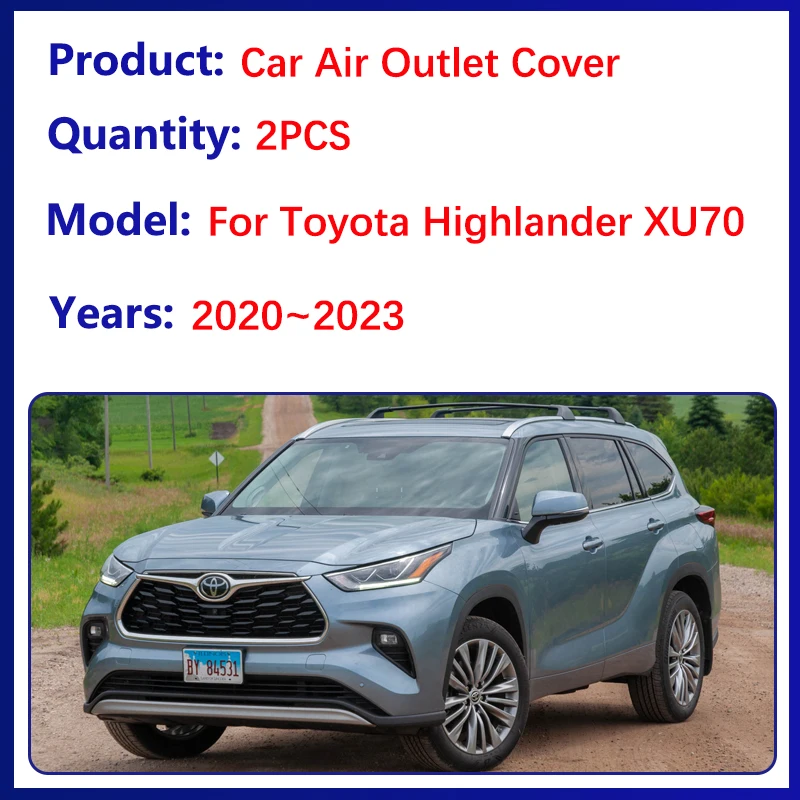 For Toyota Highlander XU70 Accessories Kluger 2020~2023 2x Car Air Outlet Cover Under Anti-Clogging Seat Dust Decoration Sticker