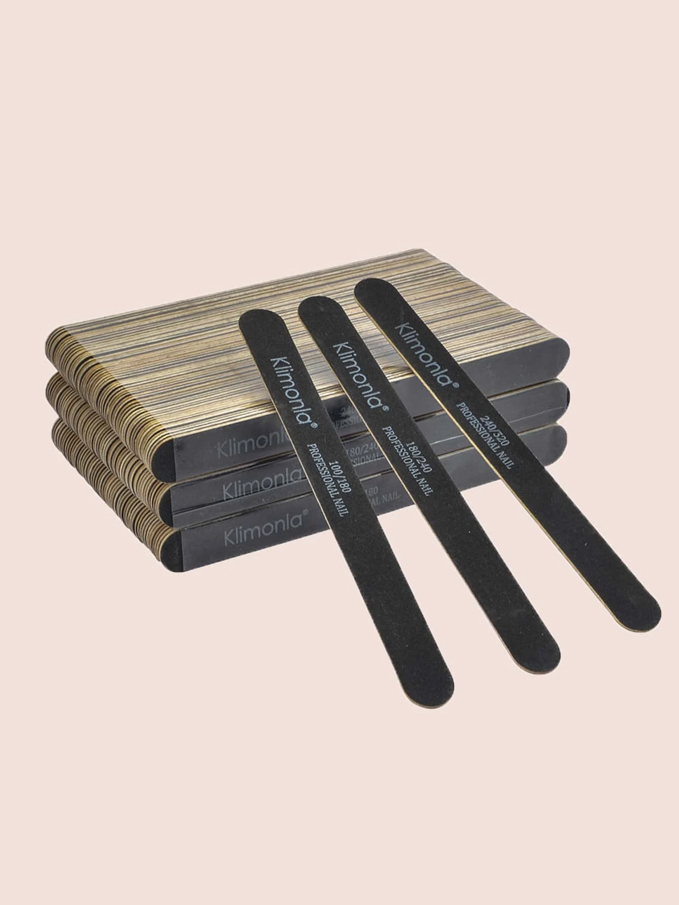 10/50/100 Stück Professionelle Nagelfeilen 100/180/240/320 Holz-Nagelfeilen in Schwarz, Sandpapier für Nägel, Maniküre-Salon-Werkzeugset – Detail 2