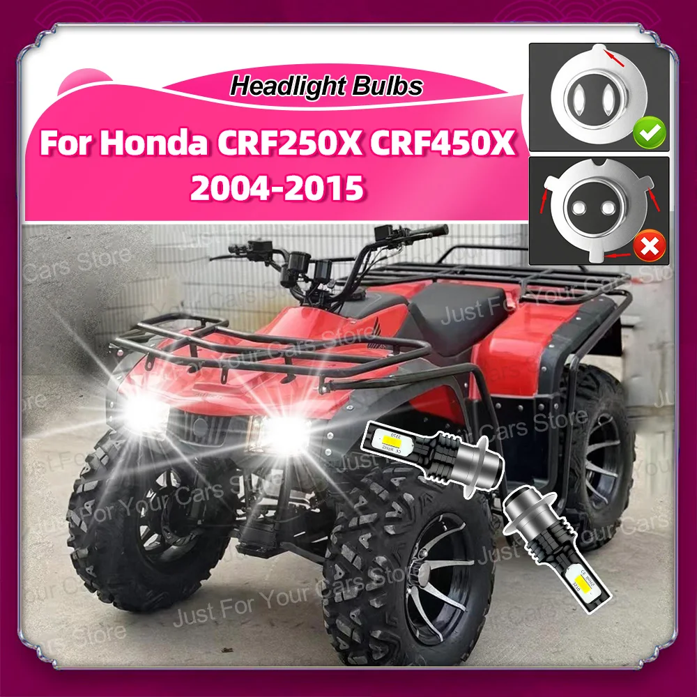 

2X High Power LED Headlight H6 Light Bulbs For Honda CRF250X CRF450X 2004-2015 2005 2006 2007 2008 2009 2010 2011 2012 2013 2014