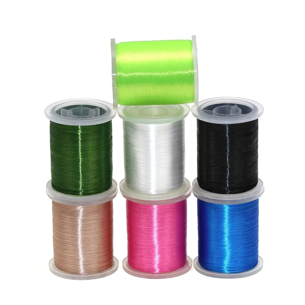 ICERIO-Fil Fin 50D à Haute Résistance pour Attacher des Mouches, Nylon Lisse, pio, Légèrement Ciré
