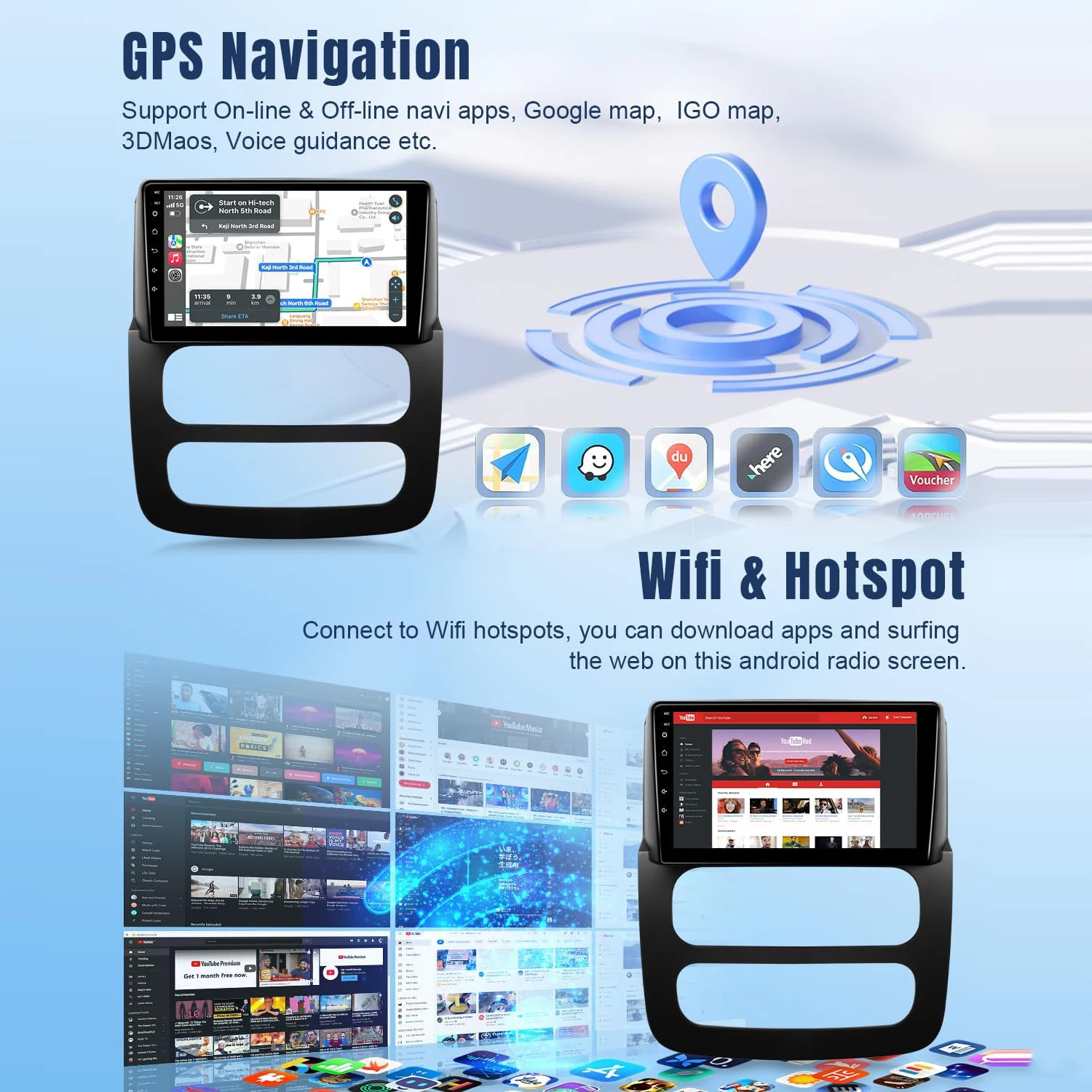 9-дюймовый беспроводной автомобильный радиоприемник для Dodge RAM 1500 2500 3500 2002-2005 Carplay Android Auto с сенсорным экраном Автомобильная стереосистема с резервной камерой WIFI